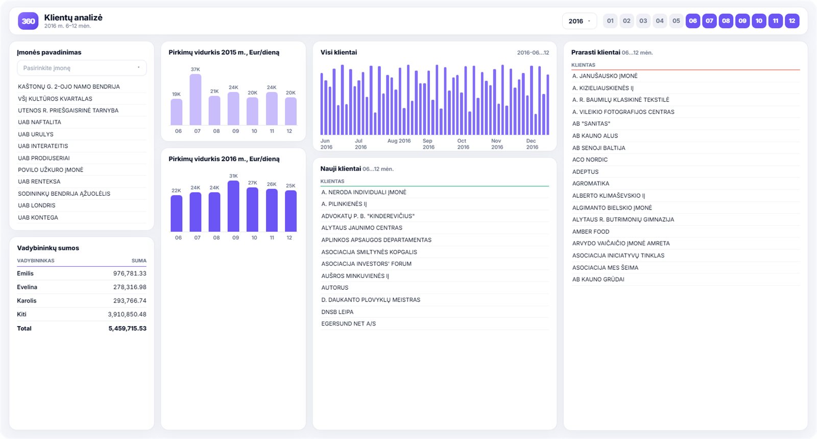 Power BI customer analytics - Power BI ataskaita