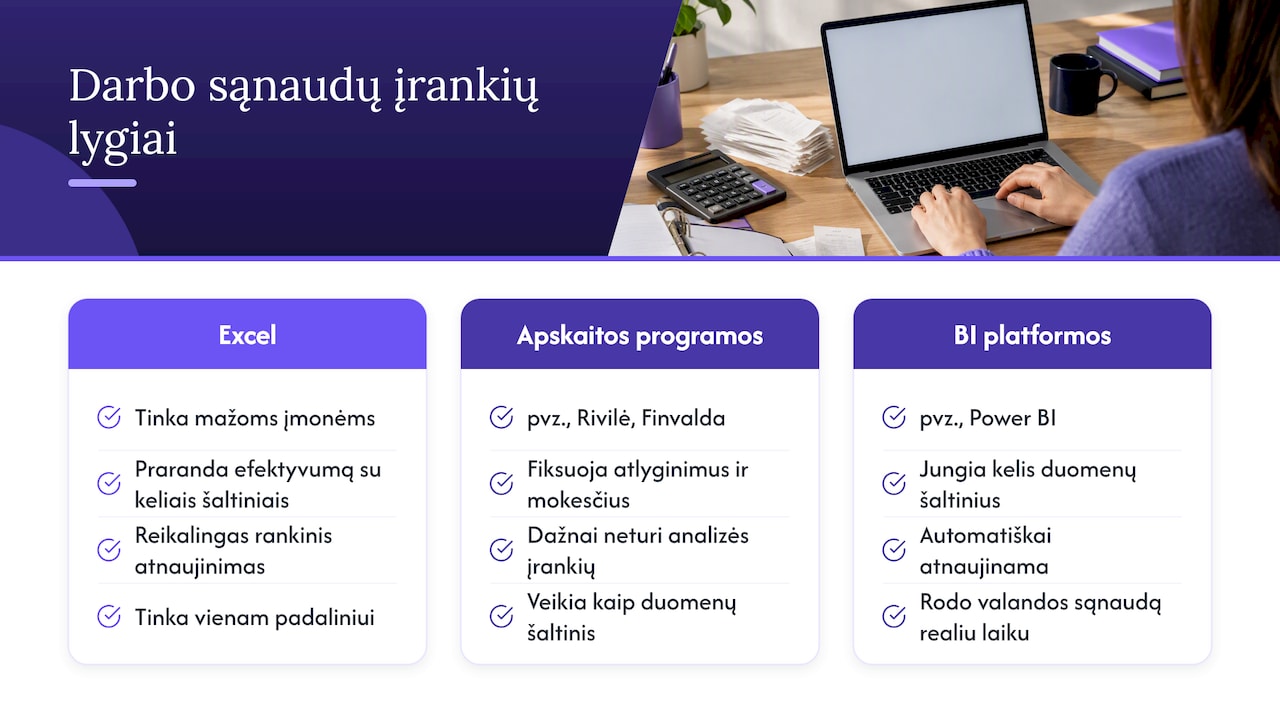 Darbo sąnaudų analizės programinės įrangos ir įrankių apžvalga — overview diagram