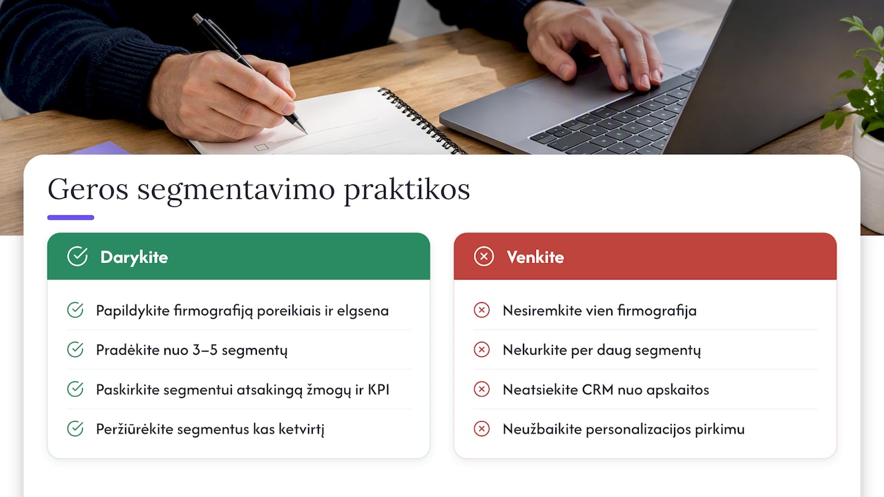 Kokių klaidų reikia vengti segmentuojant B2B klientus? — overview diagram