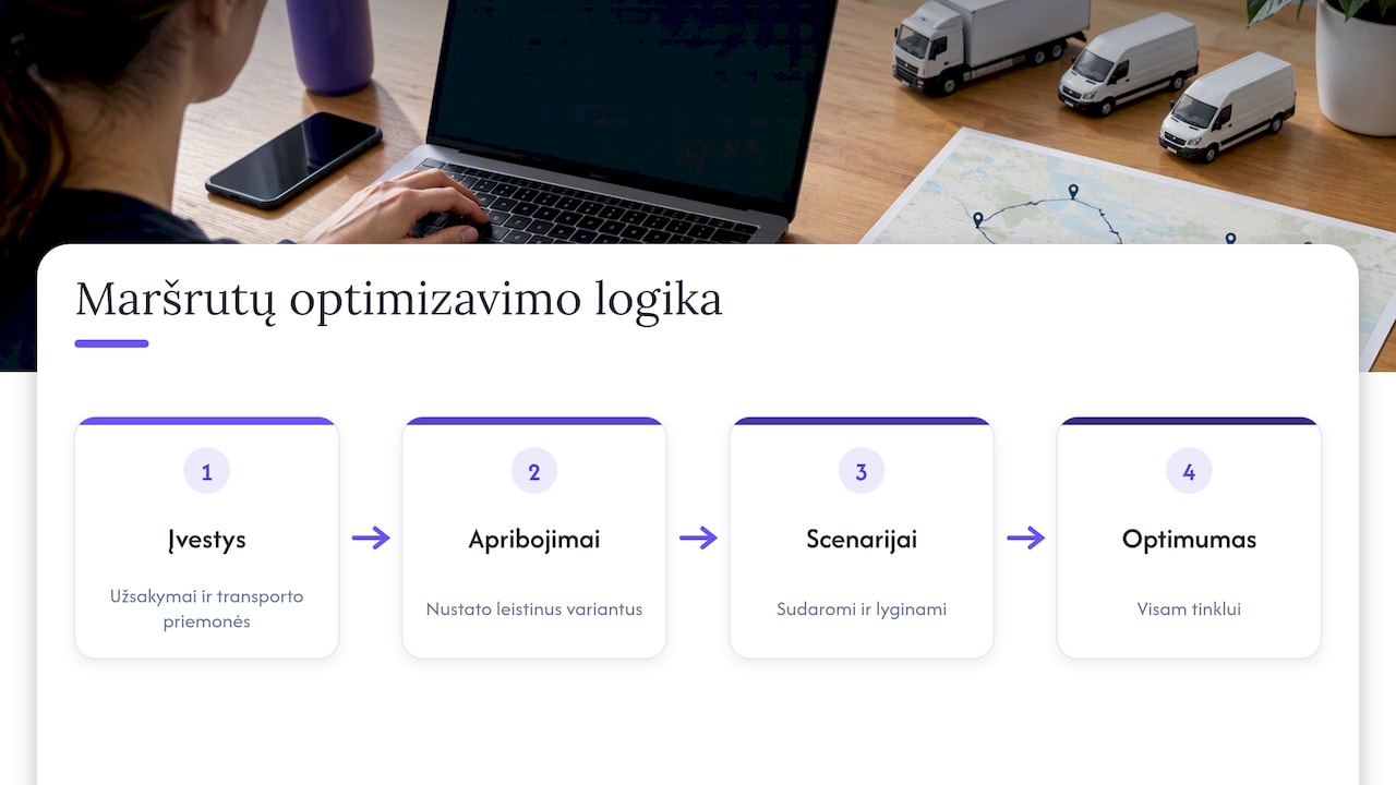 Kaip veikia maršrutų optimizavimo logika? — overview diagram