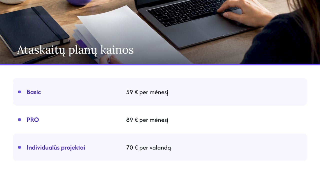 Paruošti ataskaitų rinkiniai su aiškia struktūra — overview diagram